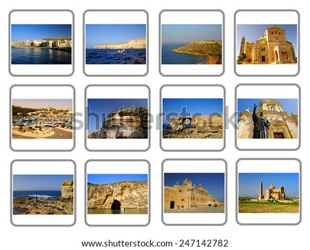 Travel Gozo Island Collage, one of the Maltese Islands