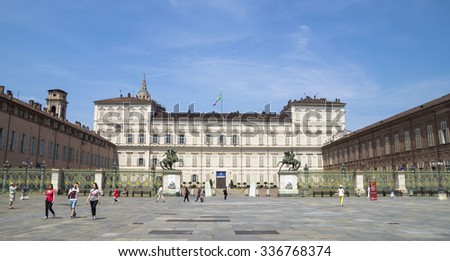 TURIN,ITALY - JUNE 26, 2015.  Palazzo Reale - The Royal Palace of Turin , historic palace in the city of Turin.
