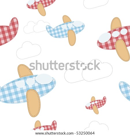 wallpaper airplanes. vector wallpaper of cute