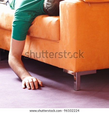 guy sleeping on the sofa