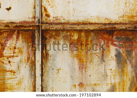 White painted metal with rust texture