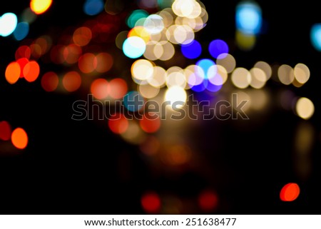 abstract blur bokeh of Evening traffic jam on road in city