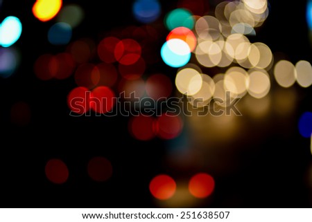 abstract blur bokeh of Evening traffic jam on road in city