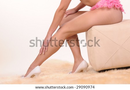 beautiful young female model legs.