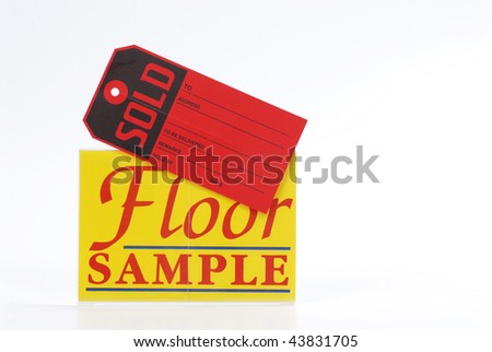 blank floor sample sale and sold sign