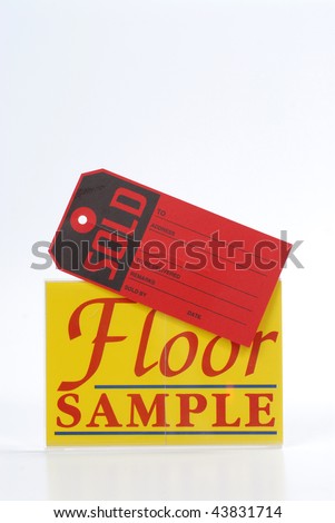 blank floor sample sale and sold sign