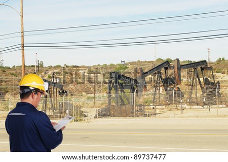 oil field worker on oil field