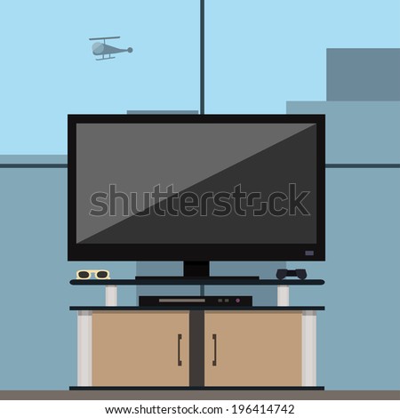 Tv set in the recreation room
