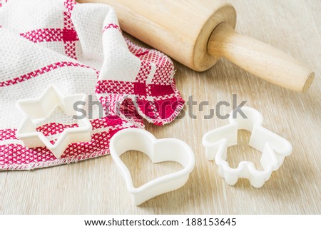 Pastry cutters and rolling pin