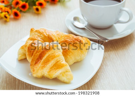 Croissants and cup of coffee