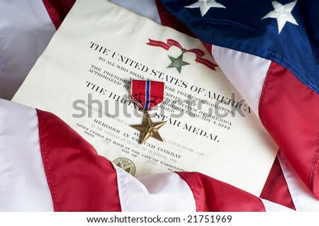 Bronze star, an American Army award for heroism in ground combat.