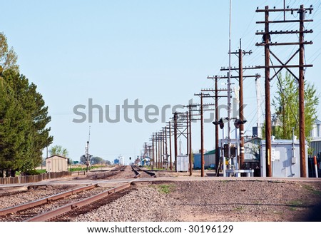 Railroad crossing in a small town in rural America.