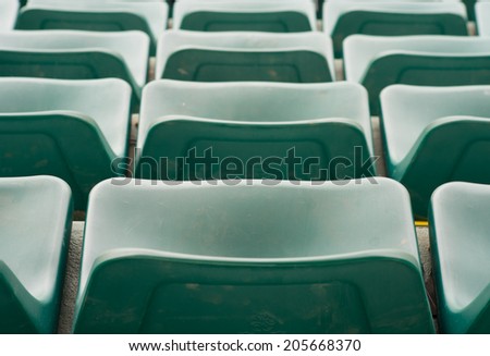 Green plastic seats back,After match