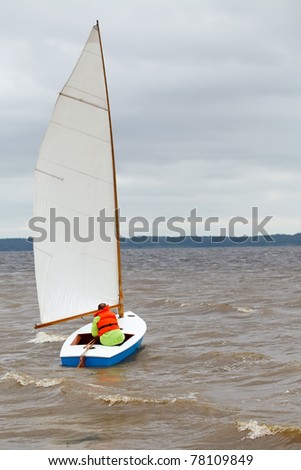 People on sailing boat on the sea