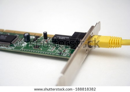 computer network card with cable connector RJ 45