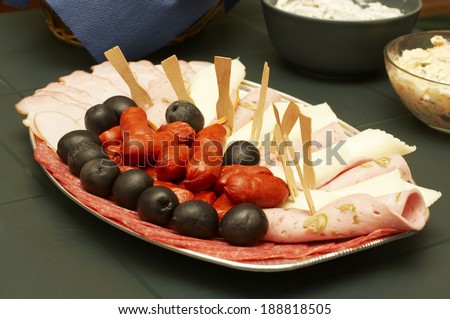 A delicious offering on a buffet table in a banquet hall