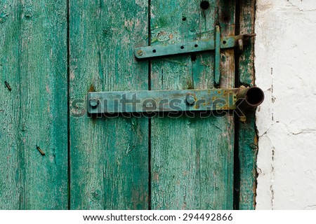 Old door lock and latch