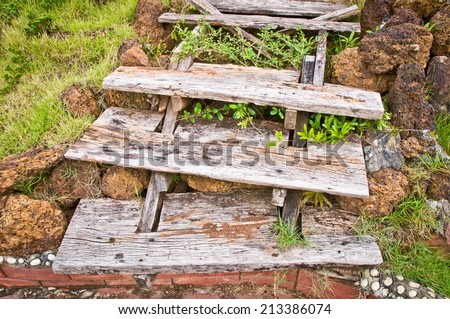 old wood stair