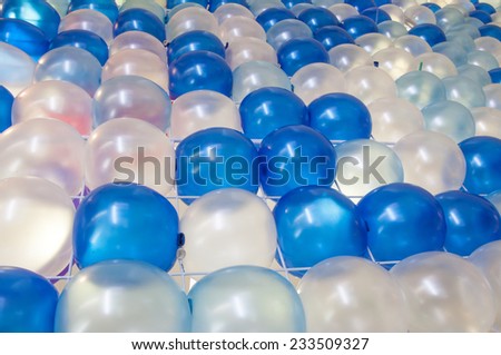 blue and white  balloons