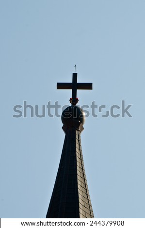 jesus cross on church