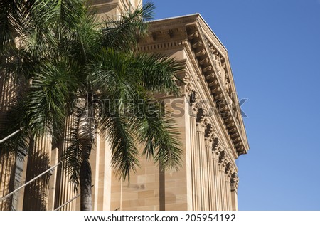 classical building with ornamental columns, Brisbane City Hall, Queensland, Australia