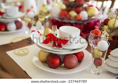 christmas table setting, new year table setting
