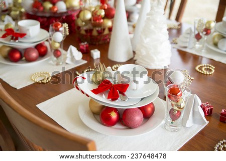 christmas table setting, new year table setting