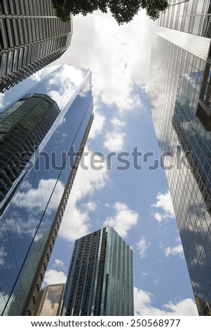 high-rise contemporary office buildings skyscrapers\
up rise modern office buildings