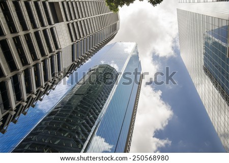 high-rise contemporary office buildings skyscrapers\
up rise modern office buildings