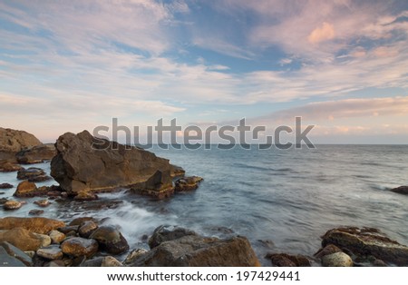 Evening sea at sunset. Crimea - Black Sea