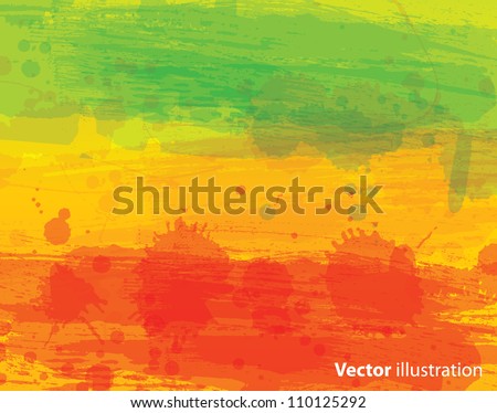 Watercolor vector background with classic reggae colors Watercolor vector background with classic reggae colors