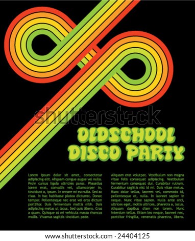 Flyer Design Templates on Oldschool Disco Party Flyer Design Template Stock Vector 24404125