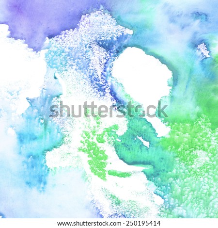 hand painted violet-blue-light green watercolor background