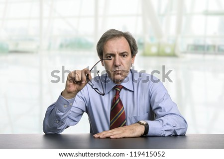 worried business man on a desk at the office