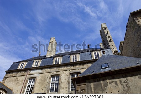 typical intra muros st malo houses, brittany, france