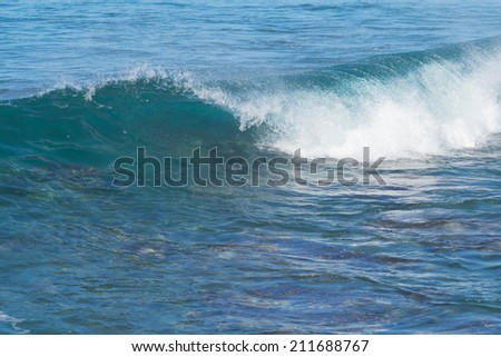 Description:  Breaking wave closeup photograph. Title:  Breaking Wave Closeup.
