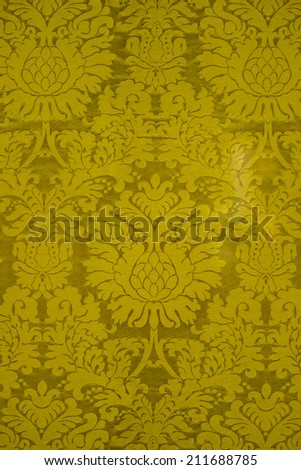 Description:  Golden pattern background design featuring pineapples. Title:  Golden Background
