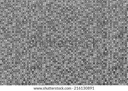 Description:  A black and white photograph of endless circle patterns. Title:  Infinite Circles.
