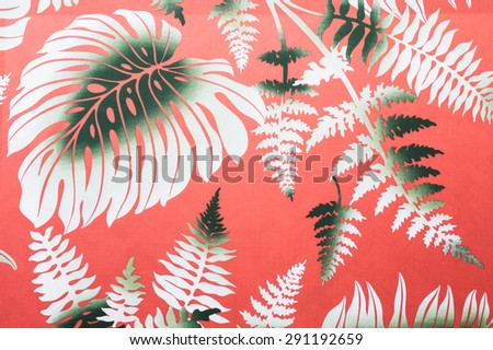 Hawaiian jungle print made of cotton in an old aloha shirt.