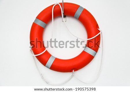Ring buoy on a white wall