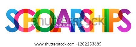 SCHOLARSHIPS rainbow letters banner