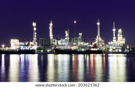 Oil refinery or petrochemical industry in thailand.edit twilight tone.