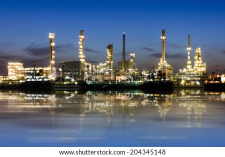 Oil refinery or petrochemical industry in thailand. at Before sunrise.edit Reflections