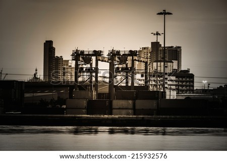 Water Transportation(Container Cargo  with crane bridge)