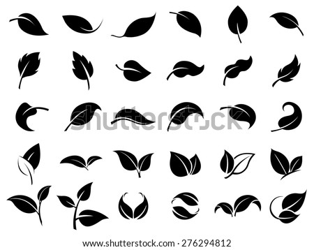 Set of leaf icons