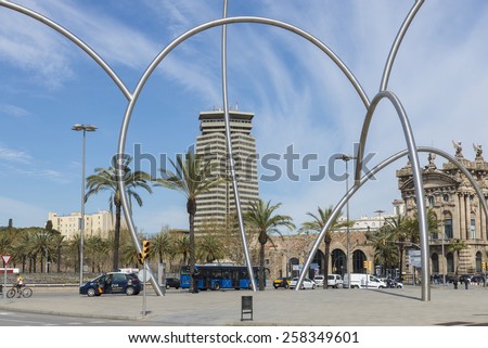 Barcelona, Spain - March 24, 2014: Sculpture titled 