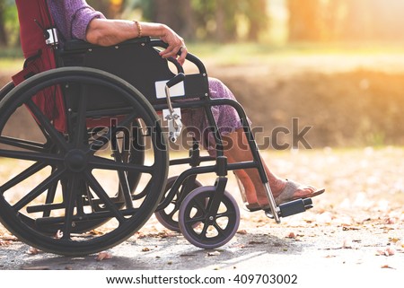 Old people on wheel chair