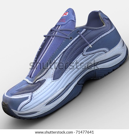 A CG rendering of a man shoe