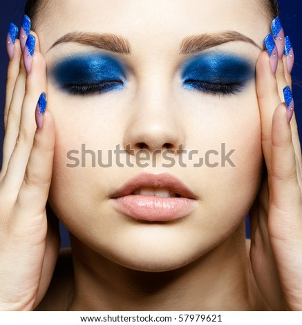 eye makeup shadow. eye makeup shadow. blue eye