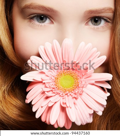 stock photo closeup portrait of beautiful healthy redhead teen girl with 